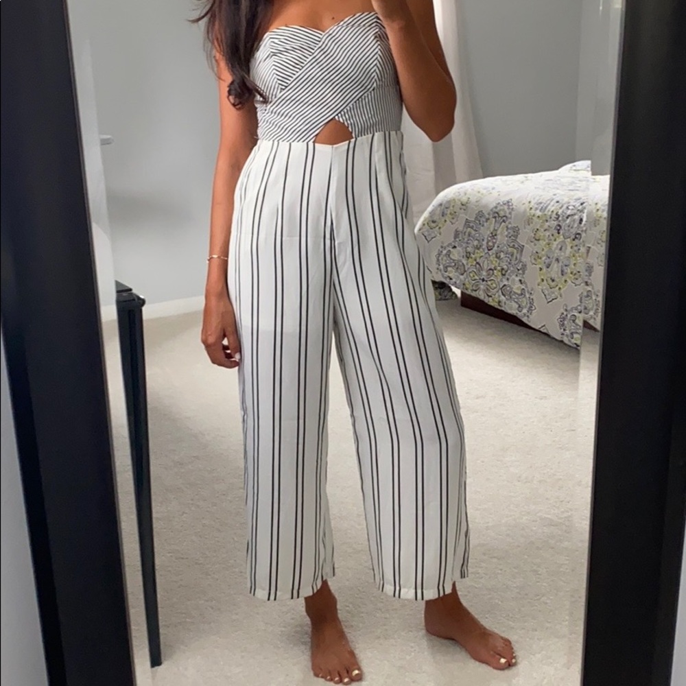 NWT Wide Leg Striped Jumper